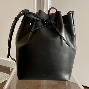 Mansur Gavriel classic bucket bag black and red